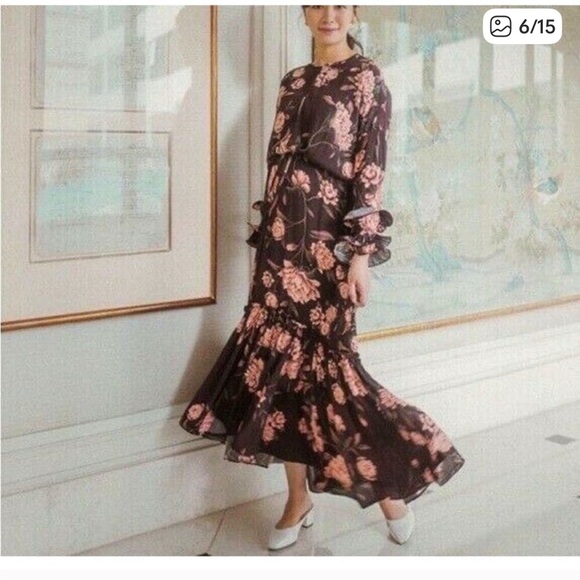 Johanna Ortiz X H&M Cottage core Floral Long Sleeve Dress - Picture 14 of 15